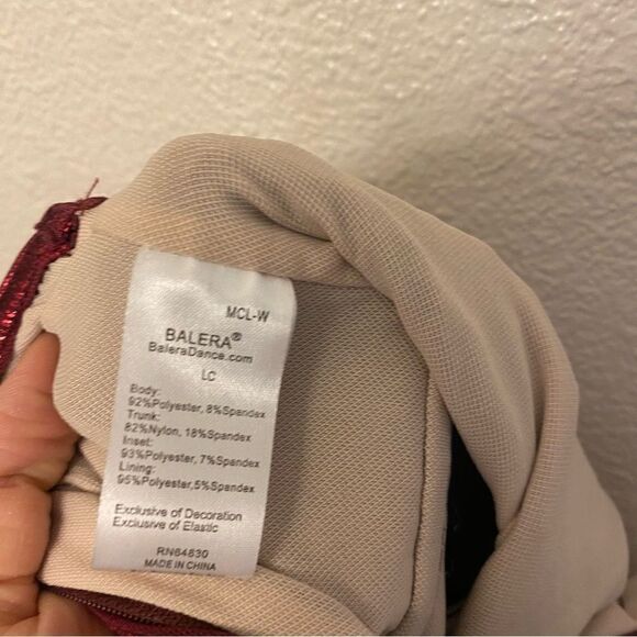 WEISSMAN Dance Costume shift burgundy Sleeveless Ultra Sparkle Dress D13860 LC - Picture 8 of 11